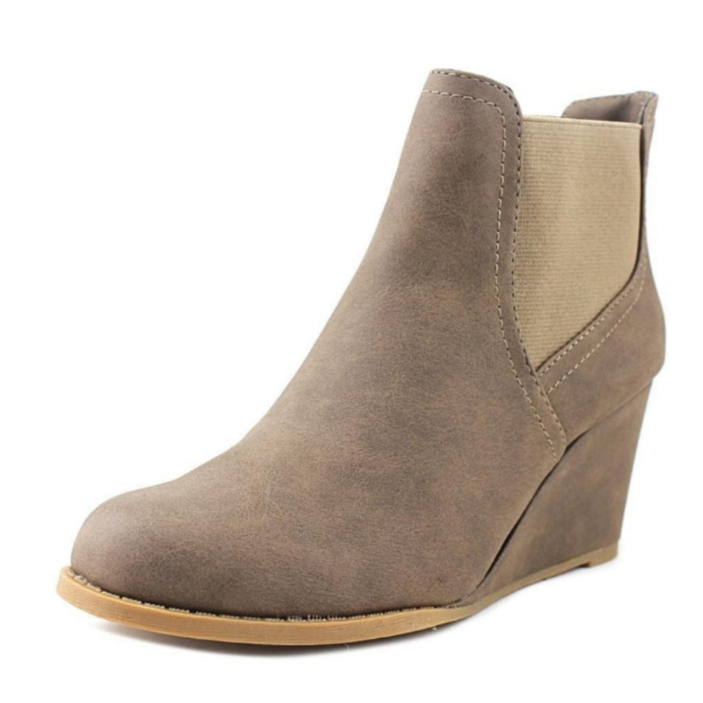 Rampage Mousy Wedge Boots Brown Faux Suede 7.5